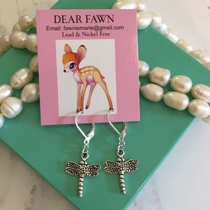 New Silver Dragon Fly Earrings! Lead & nickel free